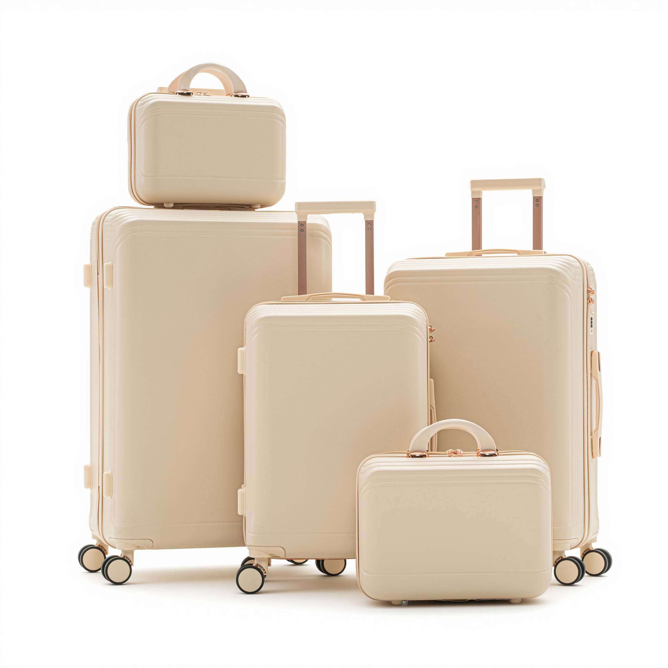 Minimalistisches 5-teiliges Hartschalen-Gepäckset aus ABS Minimalistisches 5-teiliges Hartschalen-Gepäckset aus ABS